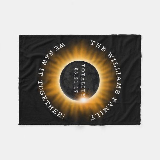 Couverture Polaire Éclipse solaire de totalité de famille (Devant (Horizontal))