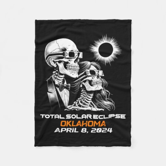 Couverture Polaire Éclipse Totale de Soleil Squelette Oklahoma Ok (Devant)