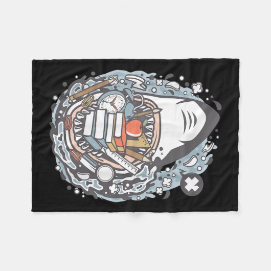 Couverture Polaire École de dessin de requin (Devant (Horizontal))