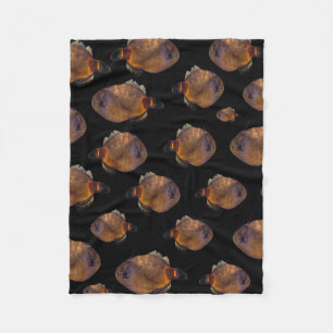 Couverture Polaire École De Poisson De Tissu De Cuir, Petite Blanche