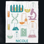 Couverture Polaire École de sciences et de chimie Art personnalisé<br><div class="desc">Chimie et design scientifique,  personnalisées avec votre nom.</div>