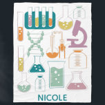Couverture Polaire École de sciences et de chimie Art personnalisé<br><div class="desc">Chimie et design scientifique,  personnalisées avec votre nom.</div>