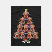 Couverture Polaire Écosse Highland Cow Christmas Tree Lights Noël C (Devant)