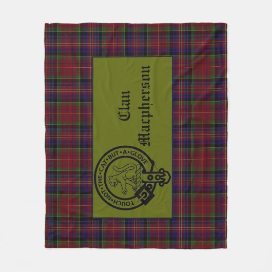 Couverture Polaire Écosse Macpherson Crest Badge et Tartan (Devant)