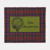 Couverture Polaire Écosse Macpherson Crest Badge et Tartan (Devant (Horizontal))