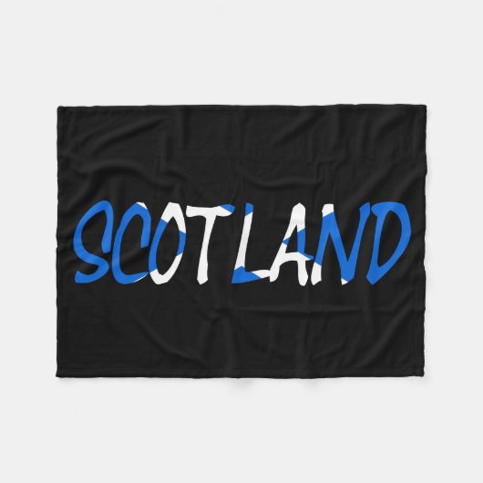 Couverture Polaire Ecosse superposée sur le drapeau écossais (Devant (Horizontal))