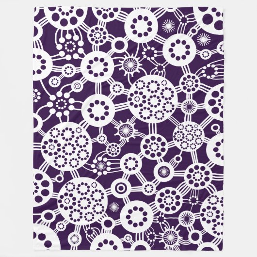 Couverture Polaire Écosystème - Blanc sur violet profond 25003a (Devant)