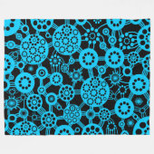 Couverture Polaire Écosystème - Ciel bleu sur noir (Devant (Horizontal))