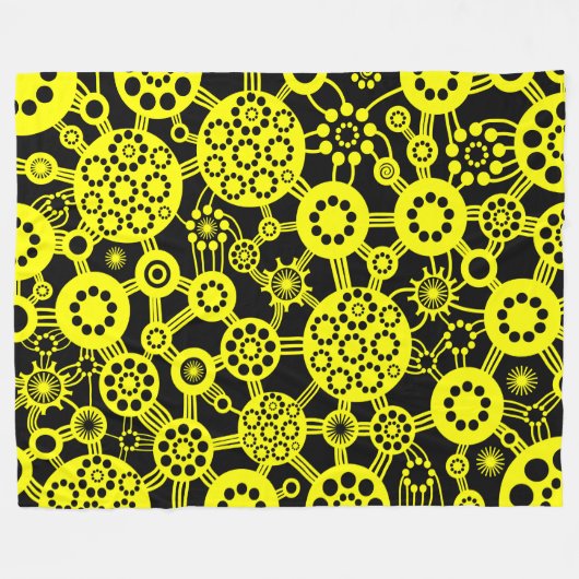 Couverture Polaire Écosystème - Jaune sur Noir (Devant (Horizontal))