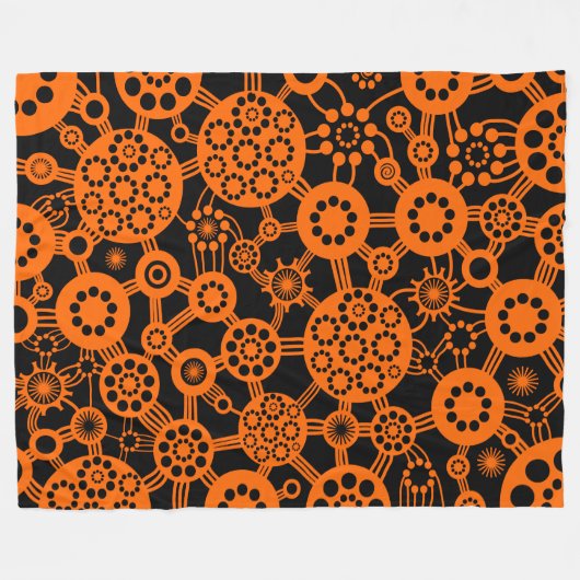 Couverture Polaire Écosystème - Orange sur noir (Devant (Horizontal))