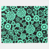 Couverture Polaire Écosystème - Turquoise sur Noir (Devant (Horizontal))