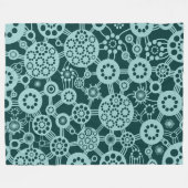 Couverture Polaire Écosystème - Vert bleu clair sur Vert mousse foncé (Devant (Horizontal))