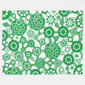 Couverture Polaire Écosystème - Vert d'herbe sur blanc (Devant (Horizontal))