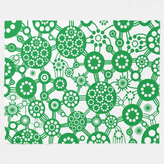 Couverture Polaire Écosystème - Vert d'herbe sur blanc (Devant (Horizontal))