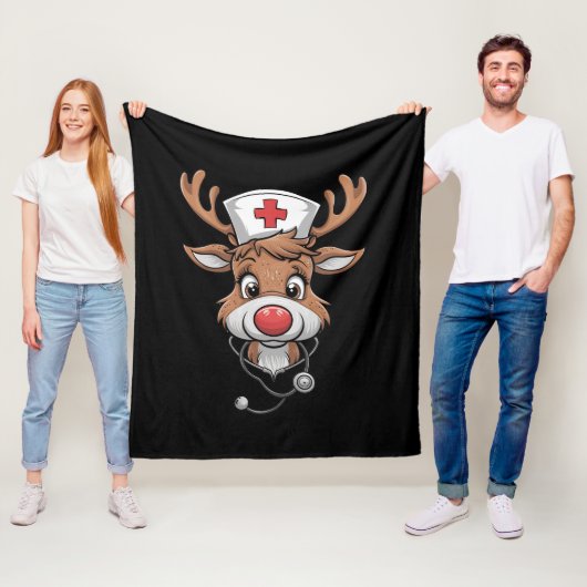 Couverture Polaire Écran de Noël Top Reindeer Gants en caoutchouc (En situation)