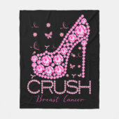 Couverture Polaire Écraser le cancer du sein Sensibilisation Bling ro (Devant)