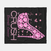Couverture Polaire Écraser le cancer du sein Sensibilisation Bling ro (Devant (Horizontal))