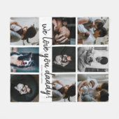 Couverture Polaire Écrit à la main We Love You Papa 9 Photo (Devant (Horizontal))