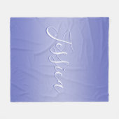 Couverture Polaire Écriture cursive éditable | Violet blanc et violet (Devant (Horizontal))