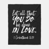 Couverture Polaire Écriture d'Amour Inspirationnelle - 1 Corinthiens  (Devant)