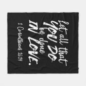 Couverture Polaire Écriture d'Amour Inspirationnelle - 1 Corinthiens  (Devant (Horizontal))