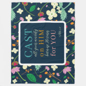 Couverture Polaire Écriture florale 1 Pierre 5:7 (Devant)