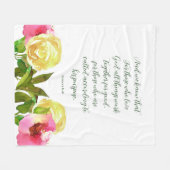 Couverture Polaire Écriture Florale Romains 8:28 (Devant (Horizontal))