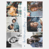 Couverture Polaire Écriture manuscrite de collage photo de famille mo (Devant)