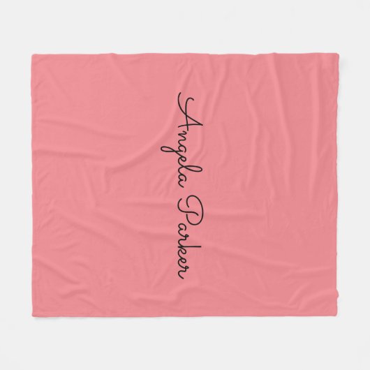 Couverture Polaire Écriture manuscrite Nom professionnel simple rose (Devant (Horizontal))