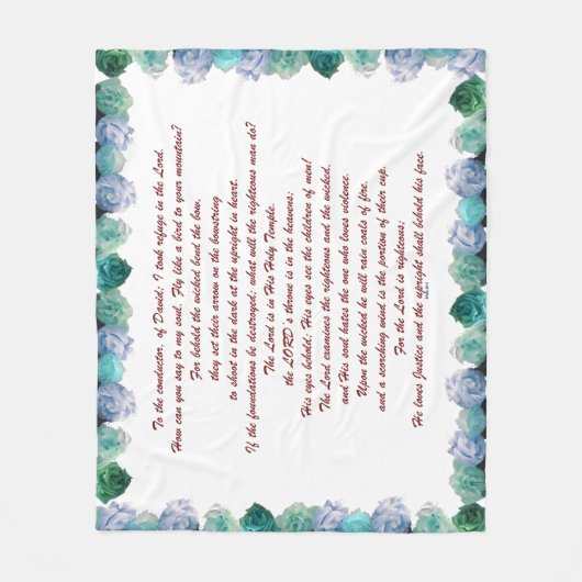 Couverture Polaire Écriture, Psaume 11, Verse de la Bible, (Devant)