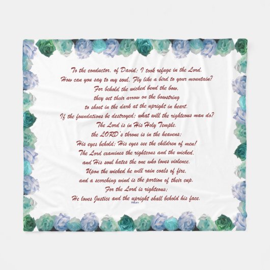 Couverture Polaire Écriture, Psaume 11, Verse de la Bible, (Devant (Horizontal))