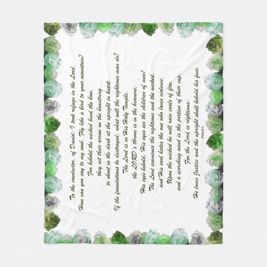 Couverture Polaire Écriture, Psaume 11, Verse de la Bible, (Devant)