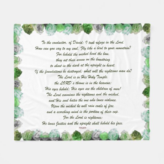 Couverture Polaire Écriture, Psaume 11, Verse de la Bible, (Devant (Horizontal))