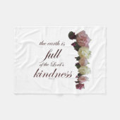 Couverture Polaire Écriture, Psaume 33, Roses blanches et roses (Devant (Horizontal))