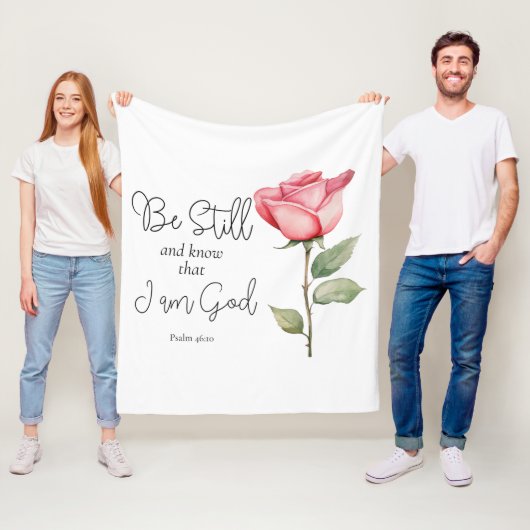 Couverture Polaire Écriture Soyez toujours et Sachez que je suis Dieu (En situation)