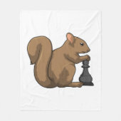 Couverture Polaire Écureuil aux échecs avec pièce d'échecs Évêque (Devant)