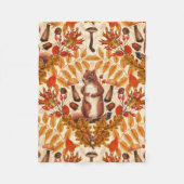 Couverture Polaire Écureuil d'automne sur blanc (Devant)