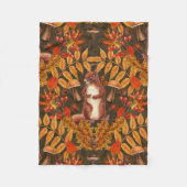 Couverture Polaire Écureuil d'automne sur brun foncé (Devant)