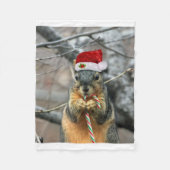 Couverture Polaire Écureuil de Noël (Devant)