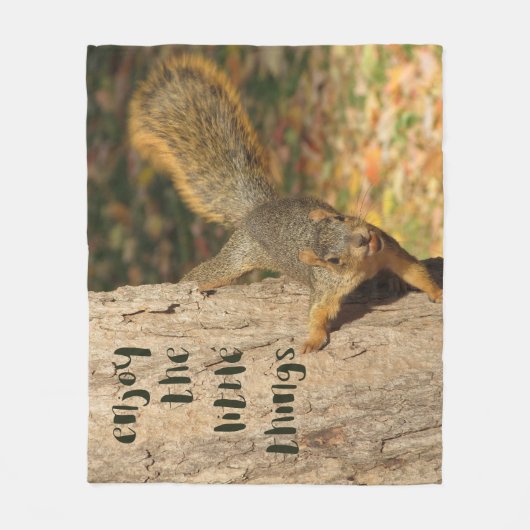 Couverture Polaire Écureuil Profitez des petites choses Fleece Throw (Devant)