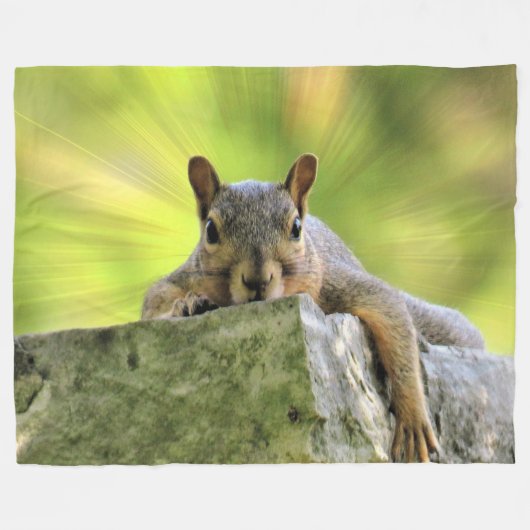 Couverture Polaire Écureuil relaxant (Devant (Horizontal))