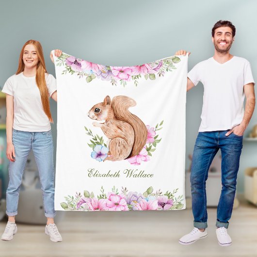 Couverture Polaire Écureuil rose pâle