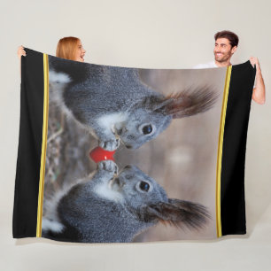 Couverture Polaire Écureuils amoureux