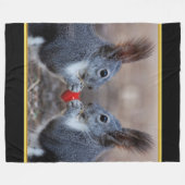 Couverture Polaire Écureuils amoureux (Devant (Horizontal))