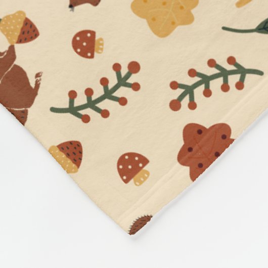 Couverture Polaire Écureuils customisés Forêt d'automne (Coin)