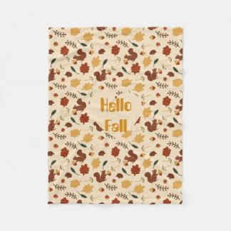 Couverture Polaire Écureuils customisés Forêt d'automne