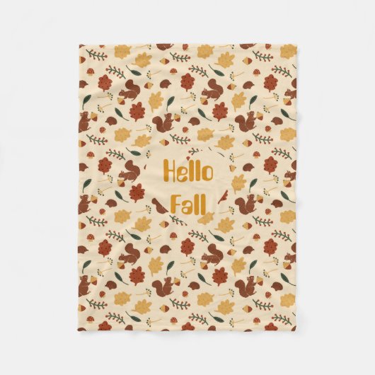 Couverture Polaire Écureuils customisés Forêt d'automne (Devant)