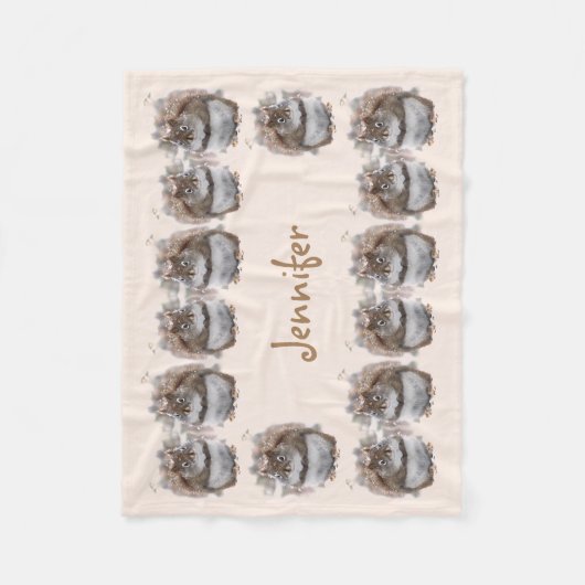 Couverture Polaire Écureuils doux (Devant)