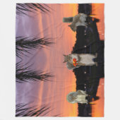 Couverture Polaire Écureuils mignons au coucher du soleil (Devant)