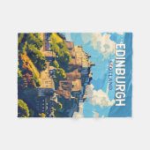 Couverture Polaire Edinburgh Scotland Travel Art Vintage (Devant (Horizontal))